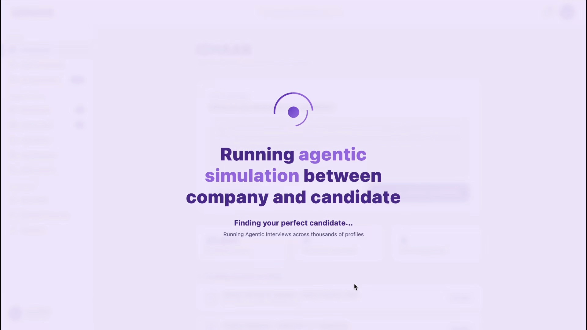 Izhaar running an agentic simulation between company and candidate